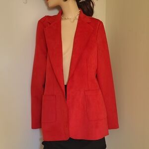 Faux Suede Blazer